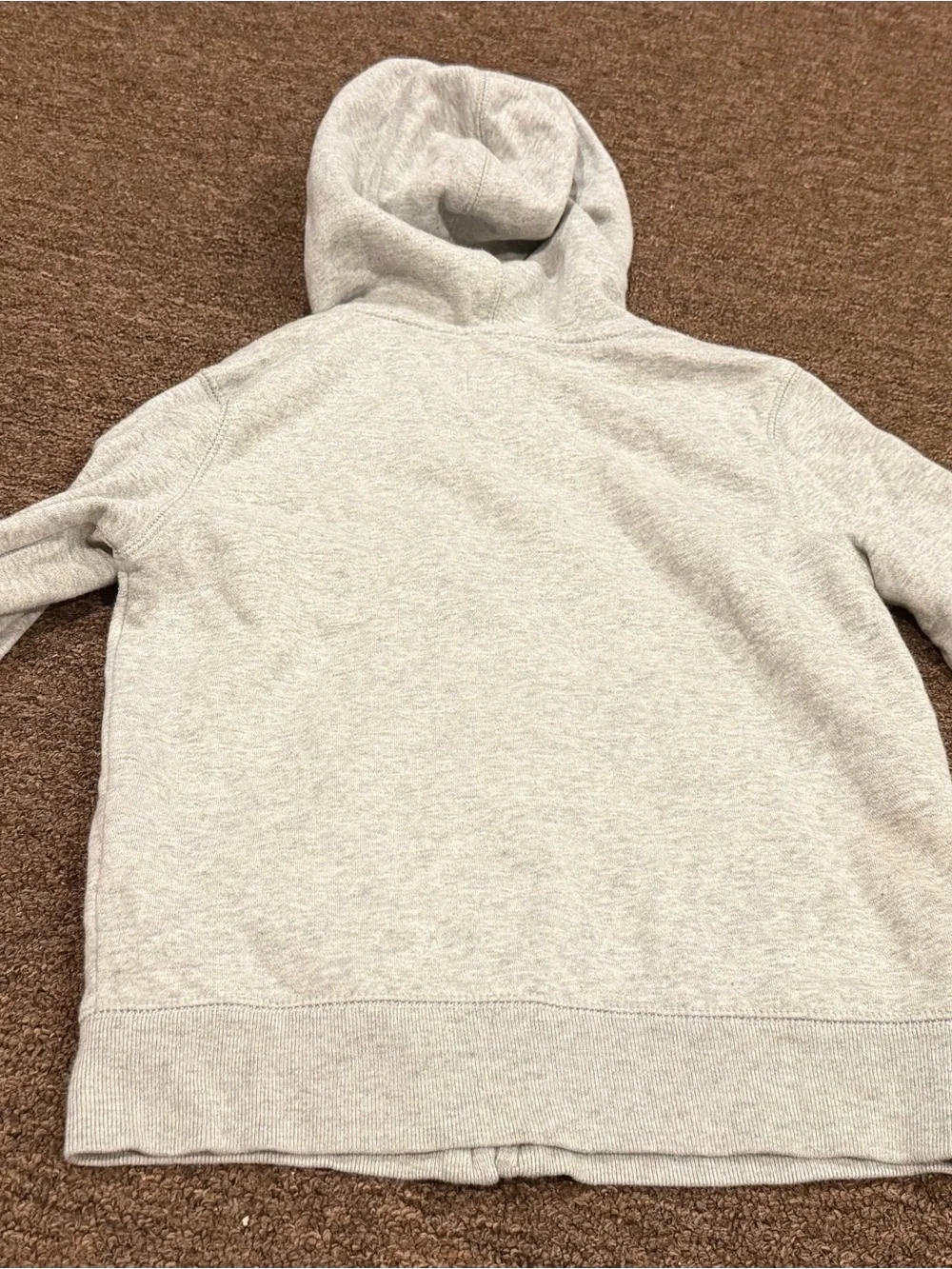 EUC! GAP kids S Light Gray full Zip-Up Hoodie Jacket Navy Logo sweatshirt